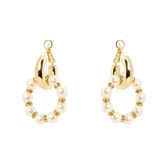 Orecchini a cerchio pendente Drusilla - Bianco