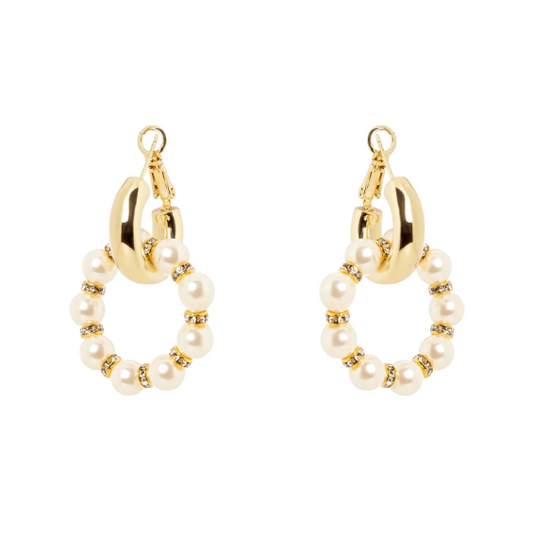 Orecchini a cerchio pendente Drusilla - Bianco