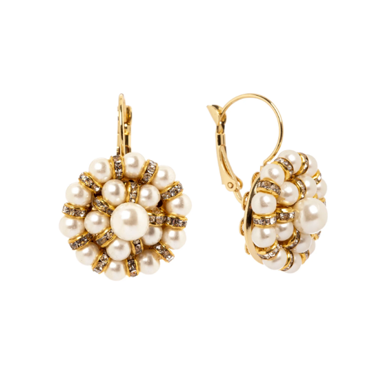 Orecchini monachella e fiore Drusilla - Bianco