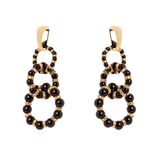 Orecchini a cerchi concatenati Drusilla - Nero