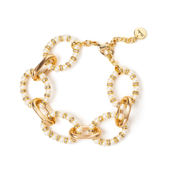 Bracciale a cerchi incatenati Drusilla - Bianco