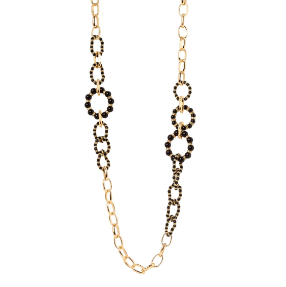 Collana lunga catena e cerchi Drusilla - Nero
