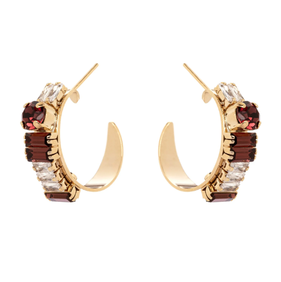 Orecchini piccolo cerchio Semira - Rosso