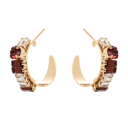 Orecchini piccolo cerchio Semira - Rosso