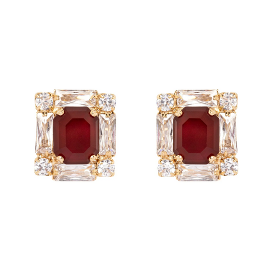 Orecchini geometrici Semira - Rosso