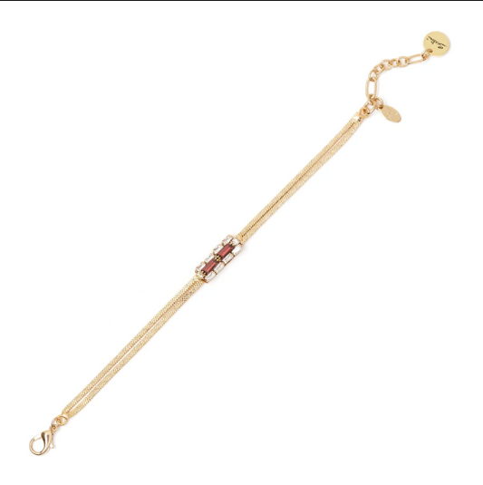 Bracciale catena e charm Semira - Rosso