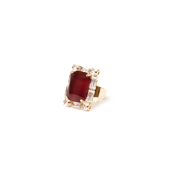 Anello geometrico Semira - Rosso