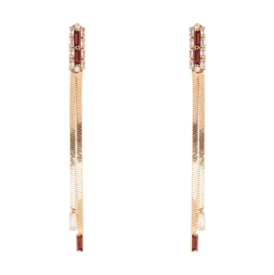 Orecchini lunghi Semira - Rosso