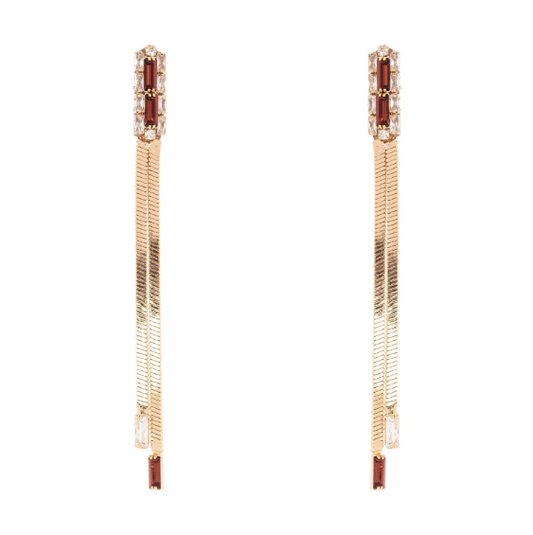 Orecchini lunghi Semira - Rosso