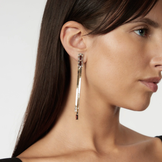 Orecchini lunghi Semira - Rosso