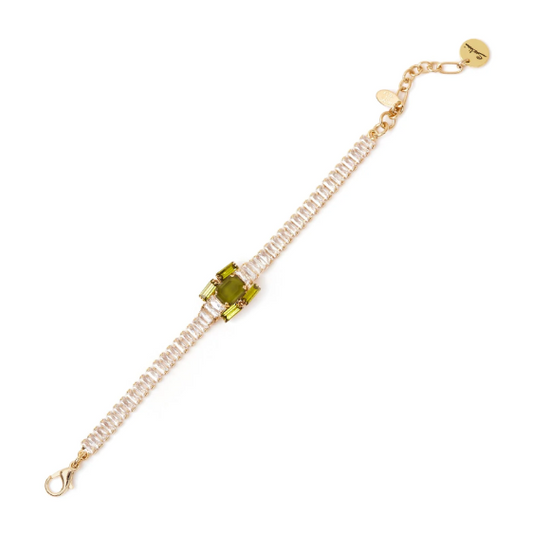 Bracciale filo di baguette Semira - Verde