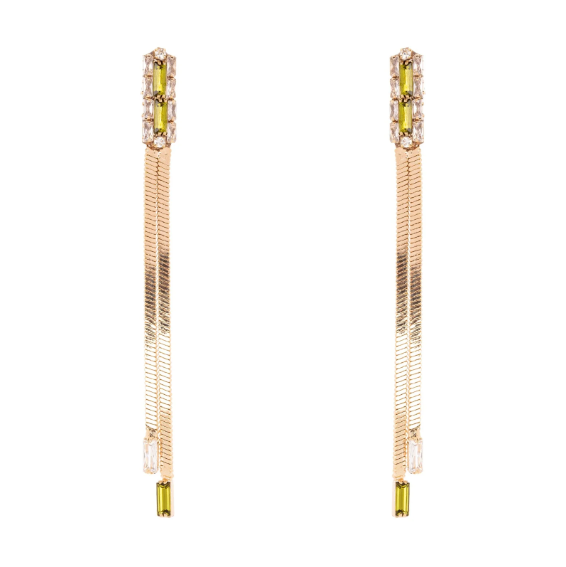 Orecchini lunghi Semira - Verde