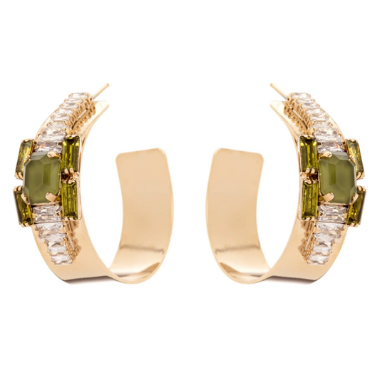 Orecchini a cerchio Semira - Verde