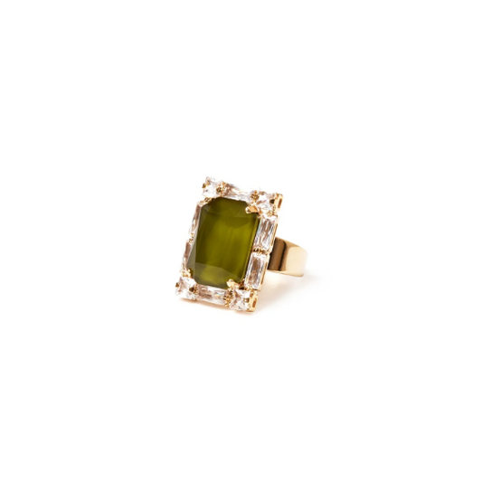Anello geometrico Semira - Verde