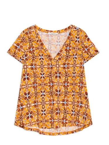 T-SHIRT CALEIDO FLOWER ARANCIO