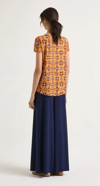 T-SHIRT CALEIDO FLOWER ARANCIO