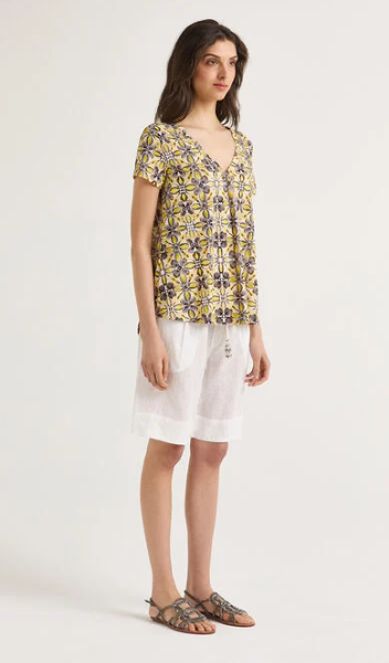 T-SHIRT CALEIDO FLOWER GIALLO