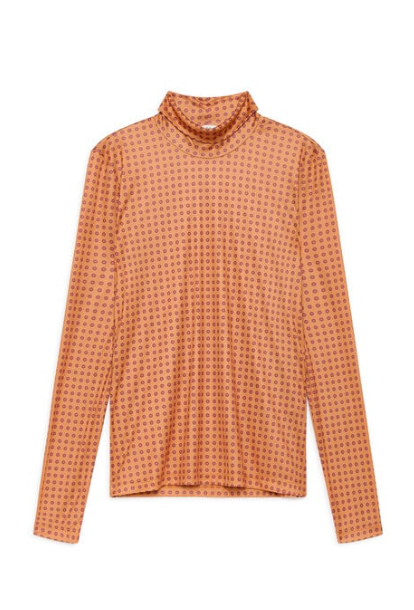 T-SHIRT MICRO PRINT JERSEY - Arancio