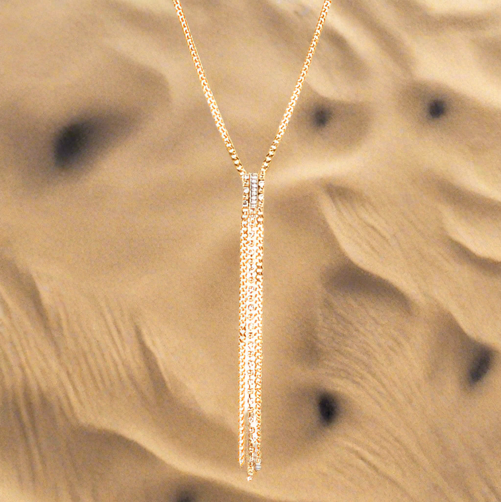 Girocollo groumette e pendente Babilonia - Oro e bianco