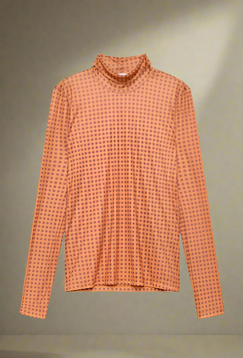 T-SHIRT MICRO PRINT JERSEY - Arancio