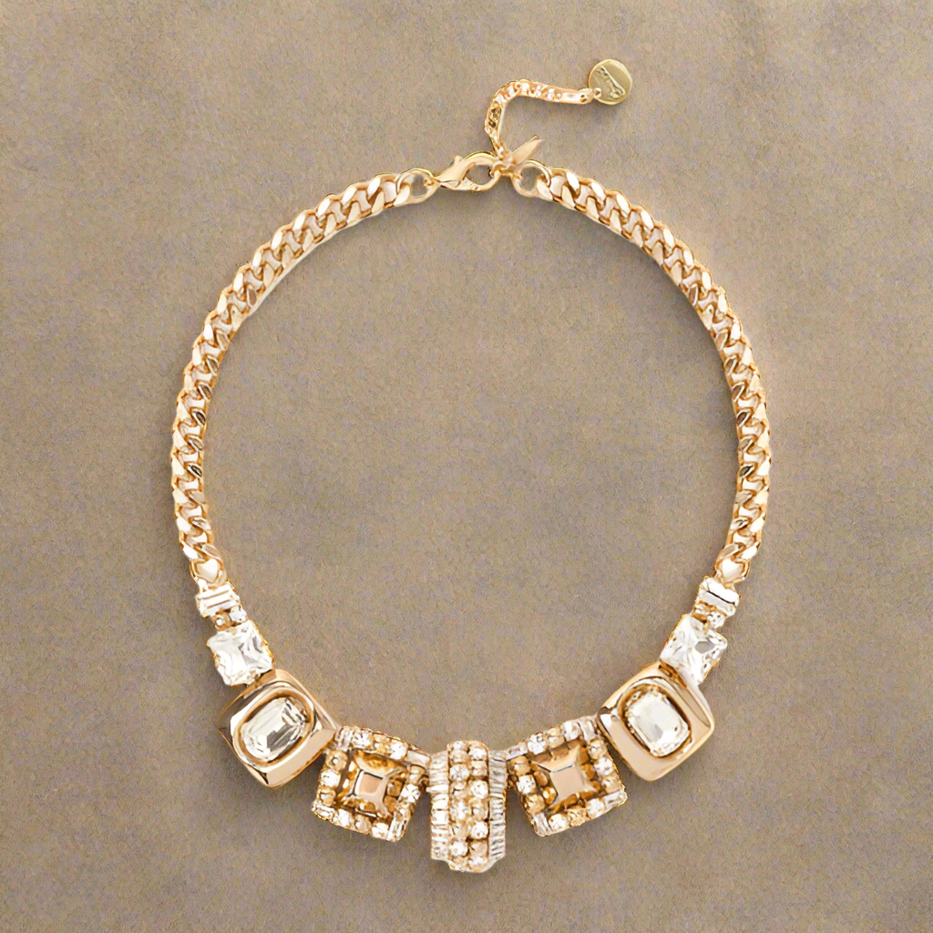 Girocollo grandi charm Babilonia - Oro e bianco