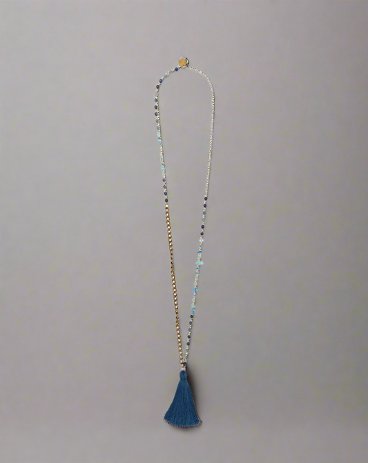 COLLANA STONES & CHAIN BLU