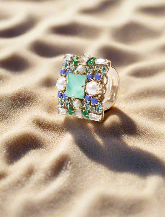 Anello grande quadrato Sirens