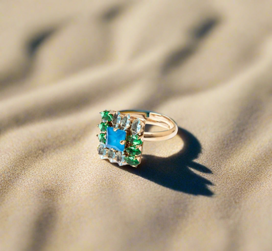 Anello con top geometrico Sirens