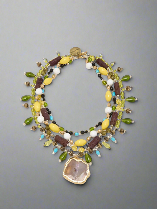 COLLANA MULTI BEADS & RESIN