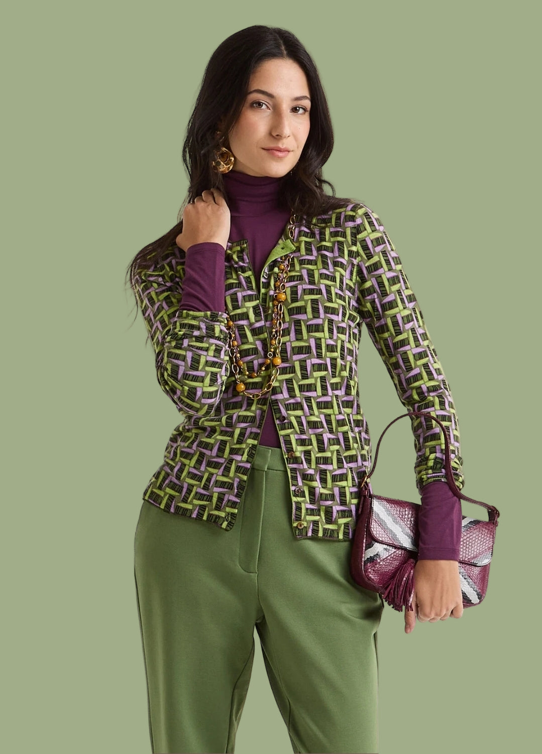 CARDIGAN PRINTED KNIT