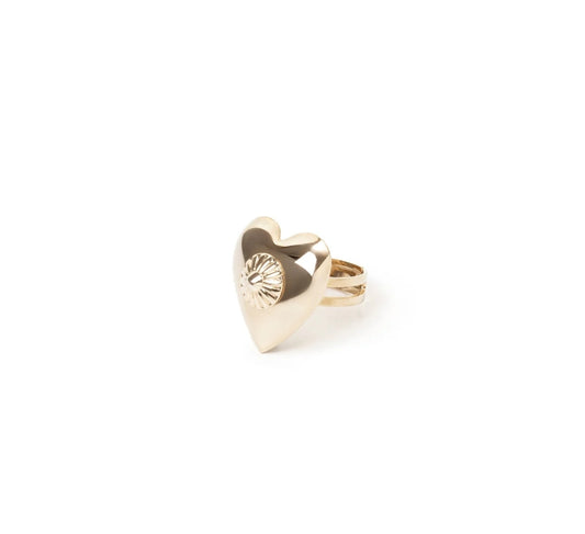 ANELLO CON CUORE ORO AMARANTA