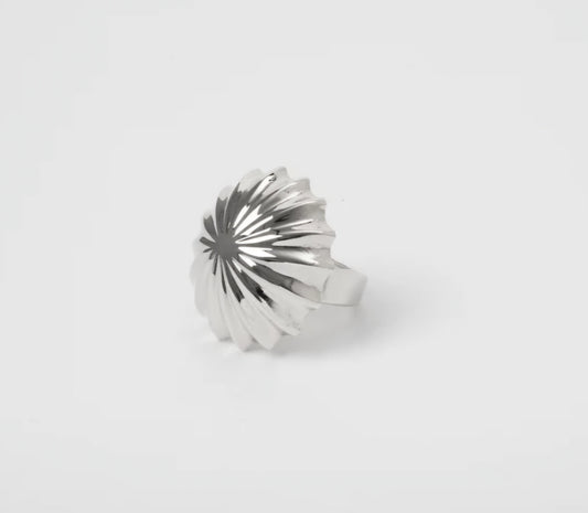 ANELLO A SPICCHI ARGENTO AMARANTA