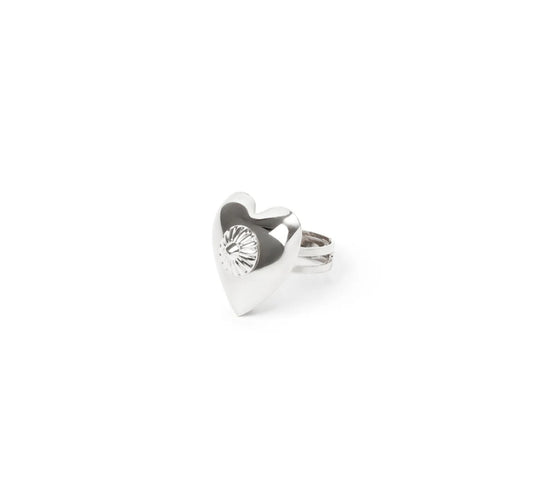 ANELLO CUORE ARGENTO AMARANTA