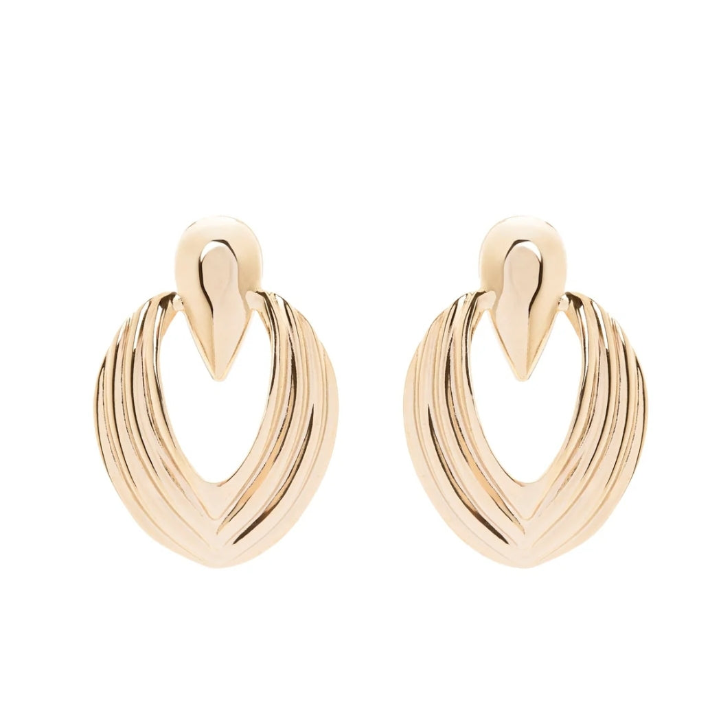 ORECCHINI OVALI CON GOCCIA ORO AMARANTA